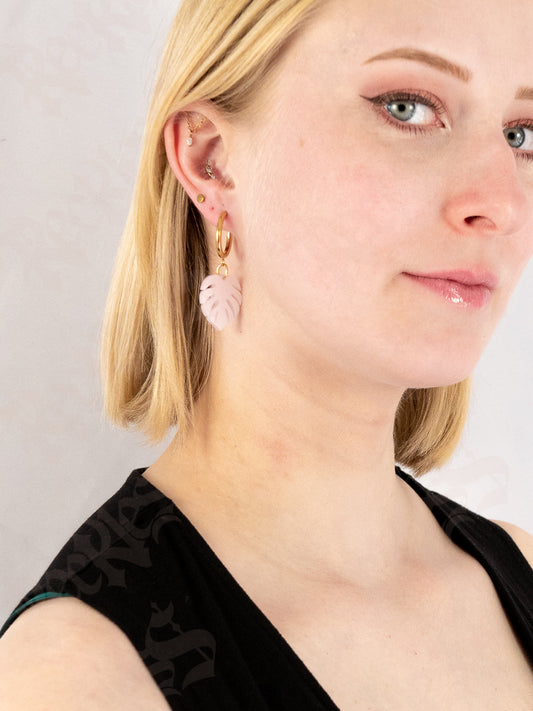 Monstera earrings