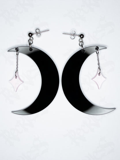 Moon and star earrings