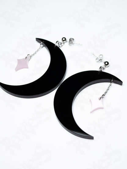 Moon and star earrings