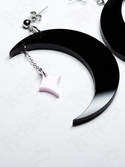Moon and star earrings