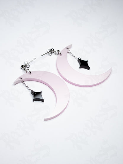 Moon and star earrings