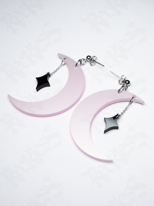 Moon and star earrings