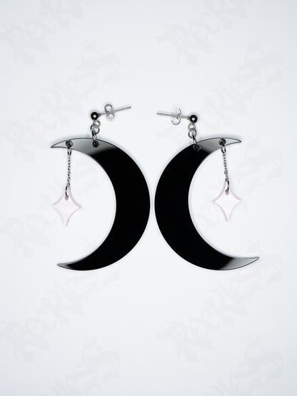 Moon and star earrings