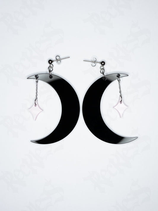 Moon and star earrings